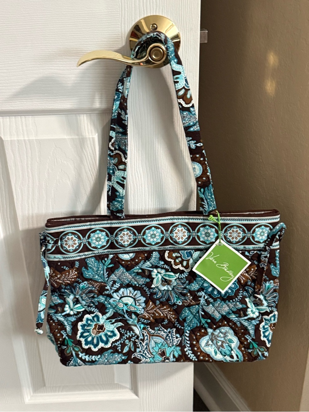 Brand New w/Tags Vera Bradley Java Blue Tie Tote
